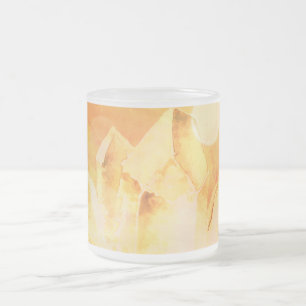 *~* Faux Citrine Crystal Healing Energy Zen Chakra Matglas Koffiemok