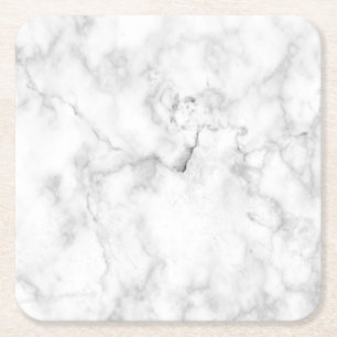 Faux Classic White en Grey Carrera Marble Kartonnen Onderzetters