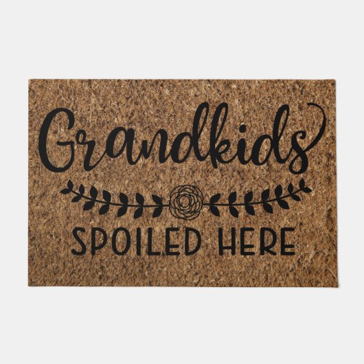 Faux Coir Grandchildren Spoedde hier Cute Deurmat (Voorkant)