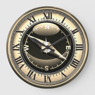 Faux Compass Clock Grote Klok