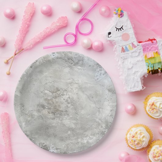 Faux Concrete Papieren Bordje (Feest)