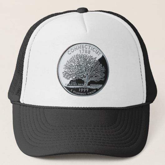 Faux Connecticut State Quarter Charter Eak Tree Trucker Pet (Voorkant)