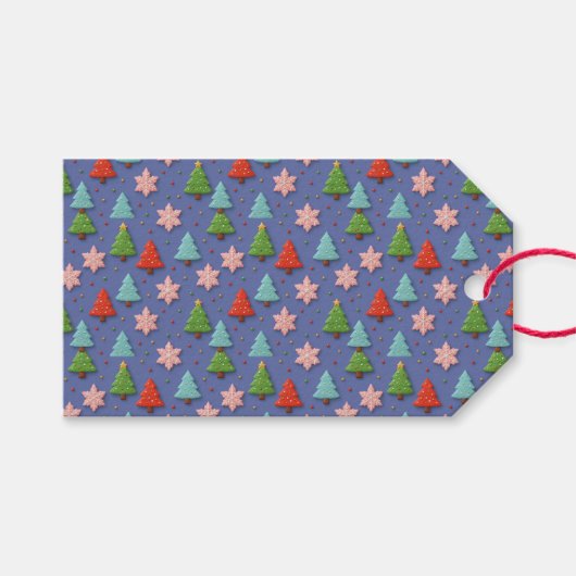 Faux Cookies in Clay Christmas Gift Wrap Cadeaulabel (Voorkant (Horizontaal))