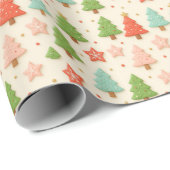 Faux Cookies in Clay Christmas Gift Wrap Cadeaupapier (Rol Hoek)
