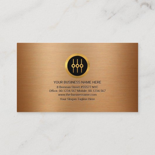 Faux Copper Audio Display reliëf letters DJ Visitekaartje (Achterkant)