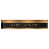 Faux Copper Bronze Classic Elegant Black Naambordje (Voorkant)