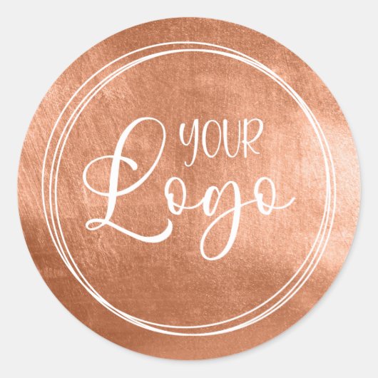 Faux Copper Brown Folie voor uw Logo Ronde Sticker (Voorkant)