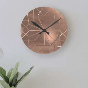 Faux Copper Colored Octagon Round Wall klok