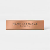 Faux Copper Elegant Minimalist Simple Modern Bureau Naambordje (Voorkant)