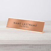 Faux Copper Elegant Minimalist Simple Modern Bureau Naambordje (Voorkant)