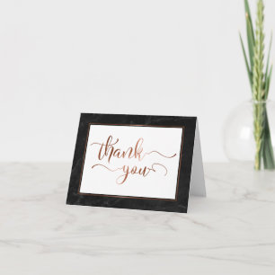 Faux Copper Foil Script Hartelijk dank & Black Mar Bedankkaart