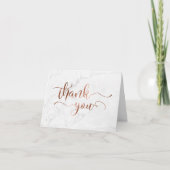 Faux Copper Foil Script Hartelijk dank & Witte Mar Bedankkaart (Voorkant)