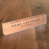 Faux Copper Folie Aangepaste Desk Naambordje (Zijkant)