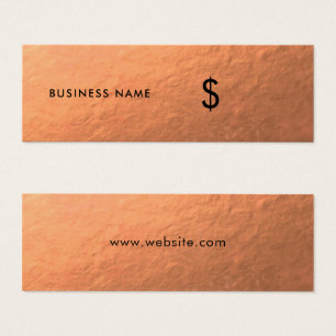 Faux Copper Folie Brown Price Label Mini Visitekaartjes