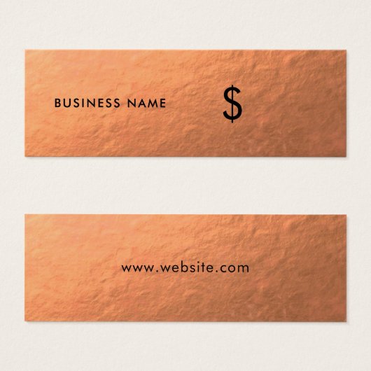 Faux Copper Folie Brown Price Label Mini Visitekaartjes (Voorkant /achterkant)