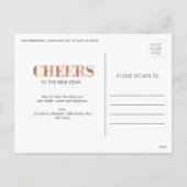 Faux Copper Folie Cheers Nieuwjaar Briefkaart (Achterkant)