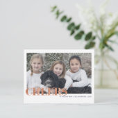 Faux Copper Folie Cheers Nieuwjaar Foto Briefkaart (Staand voorkant)