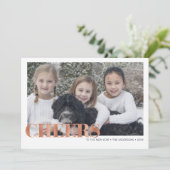 Faux Copper Folie Cheers Nieuwjaarsfotokaart Feestdagenkaart (Staand voorkant)