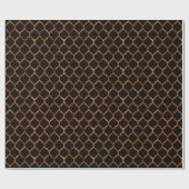 Faux Copper Folie en zwarte Quatrefoil Cadeaupapier (Vlak)