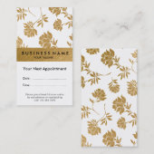 Faux Copper Gold Foil Florals Afsprakenkaartje (Voorkant / Achterkant)