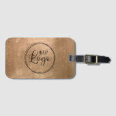 Faux Copper Gold Foil Your Logo Bagagelabel (Voorkant (horizontaal))