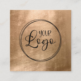 Faux Copper Gold Foil Your Logo Black Vierkante Visitekaartje