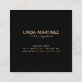 Faux Copper Gold Foil Your Logo Black Vierkante Visitekaartje (Achterkant)