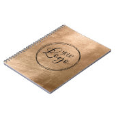 Faux Copper Gold Foil Your Logo Notitieboek (Linkerzijde)