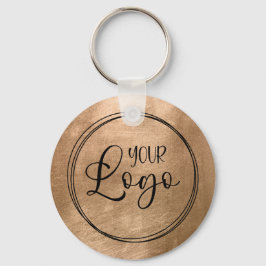 Faux Copper Gold Foil Your Logo Sleutelhanger