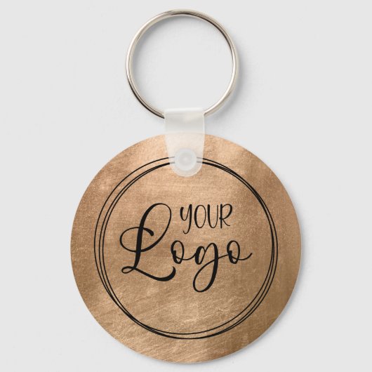 Faux Copper Gold Foil Your Logo Sleutelhanger (Voorkant)