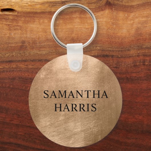 Faux Copper Gold Foil Your Logo Sleutelhanger (Achterkant)