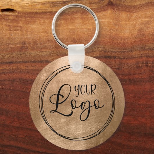 Faux Copper Gold Foil Your Logo Sleutelhanger (Voorkant)