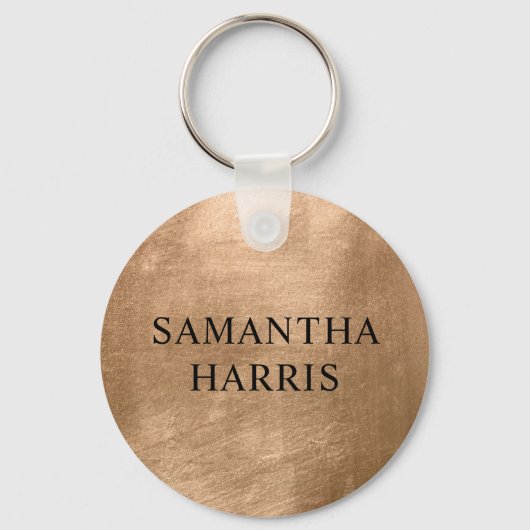 Faux Copper Gold Foil Your Logo Sleutelhanger (Achterkant)
