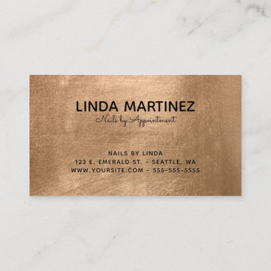 Faux Copper Gold Foil Your Logo Visitekaartje (Achterkant)