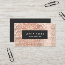 FAUX Copper Gold Sequins Beauty Salon Visitekaartje