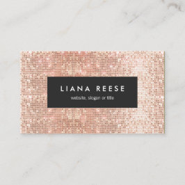 FAUX Copper Gold Sequins Beauty Salon Visitekaartje