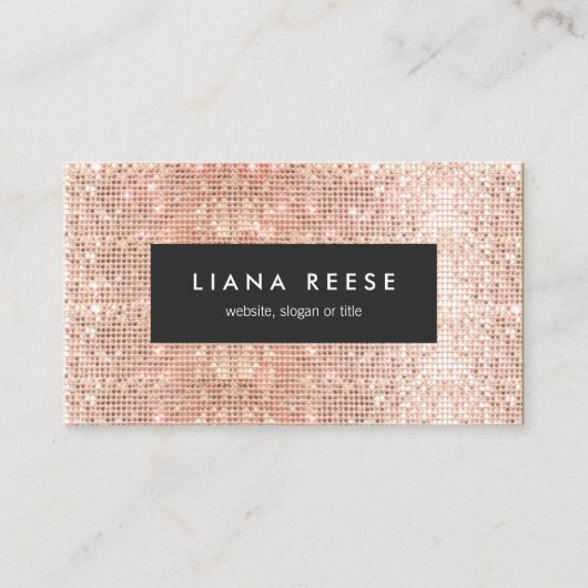 FAUX Copper Gold Sequins Beauty Salon Visitekaartje (Voorkant)