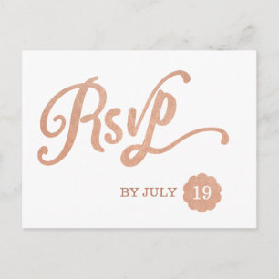 Faux Copper RSVP Uitnodiging Briefkaart