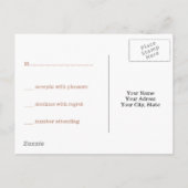 Faux Copper RSVP Uitnodiging Briefkaart (Achterkant)