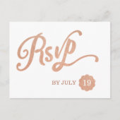 Faux Copper RSVP Uitnodiging Briefkaart (Voorkant)