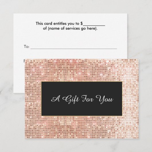 Faux Copper Sequins Spa en Salon Cadeaubon (Voorkant / Achterkant)
