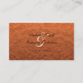  Faux Copper Texture Cream Wedding Website Informatiekaartje (Achterkant)