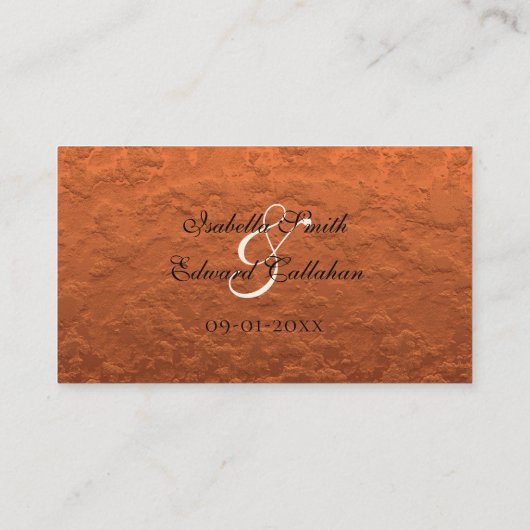 Faux Copper Texture Cream Wedding Website Informatiekaartje (Achterkant)