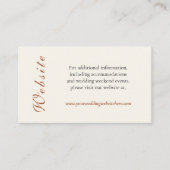  Faux Copper Texture Cream Wedding Website Informatiekaartje (Voorkant)