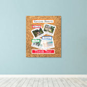 Faux Cork Custom Photo Collage Vision Board Canvas Afdruk (Insitu (Houten vloer))