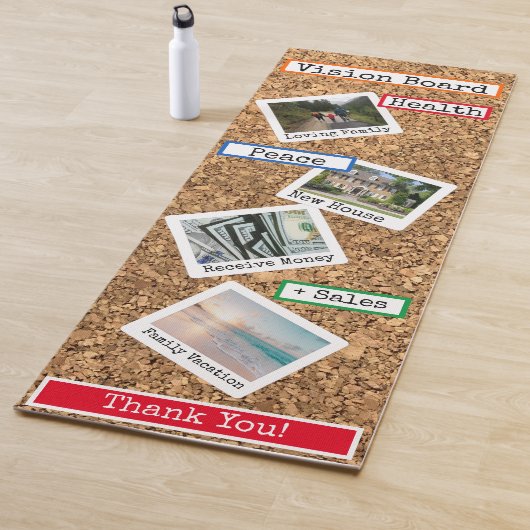 Faux Cork Custom Photo Collage Vision Board Mat (In situ)