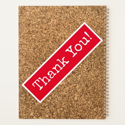 Faux Cork Custom Photo Collage Vision Board Planner (Achterkant)