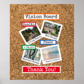 Faux Cork Custom Photo Collage Vision Board Poster (Voorkant)