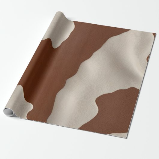 Faux Cow Leather Trendy Luxury Elegant Collection Cadeaupapier (Uitgerold)