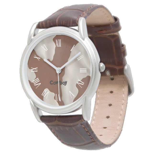 Faux Cow Leather Trendy Luxury Elegant Collection Horloge (Gekanteld)